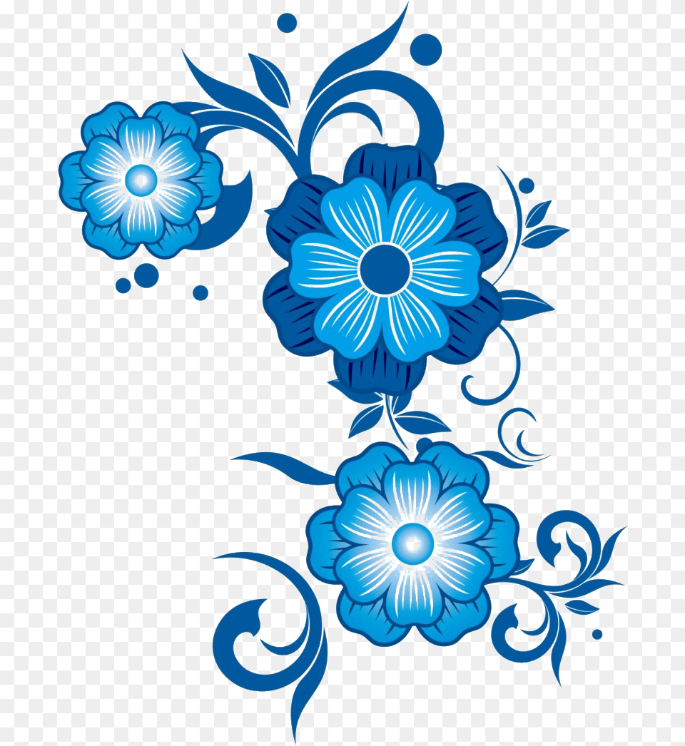 Blue Floral File Blue Flower Vector, Art, Floral Design, Graphics, Pattern Png