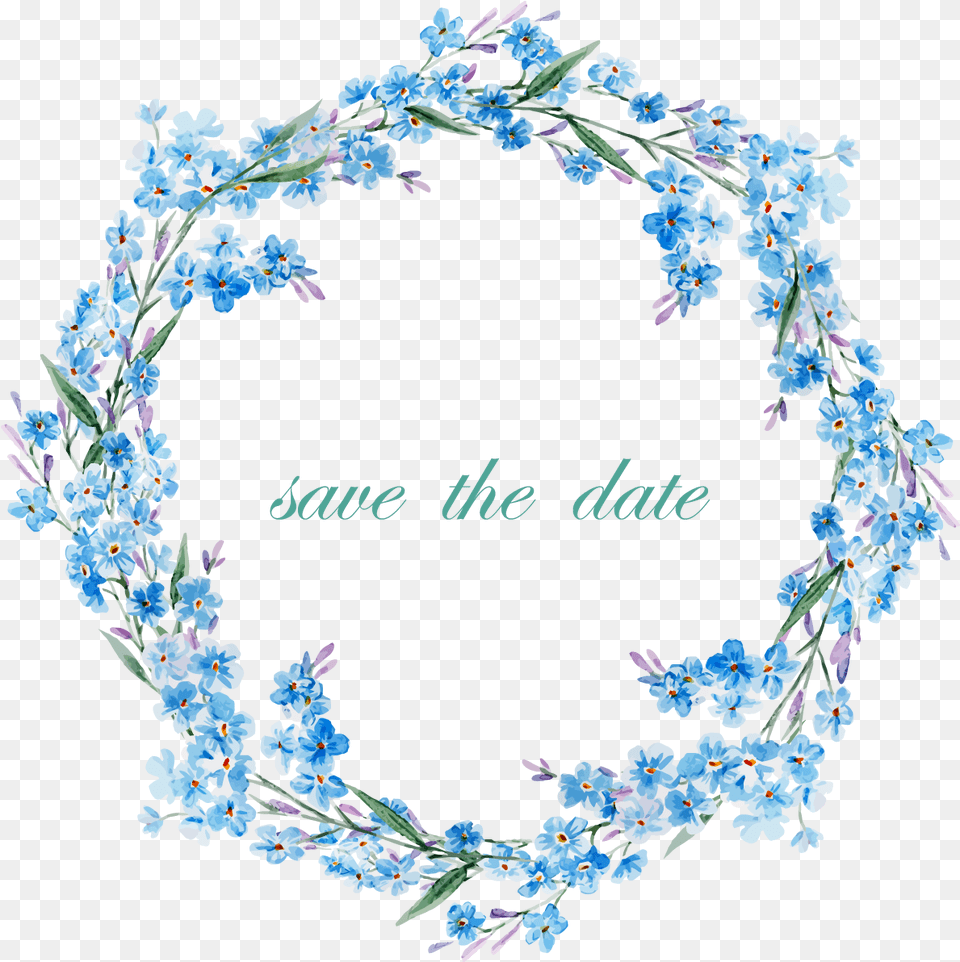 Blue Floral Frame Transparent Cartoons Border Flower Blue, Plant, Accessories, Pattern, Jewelry Png
