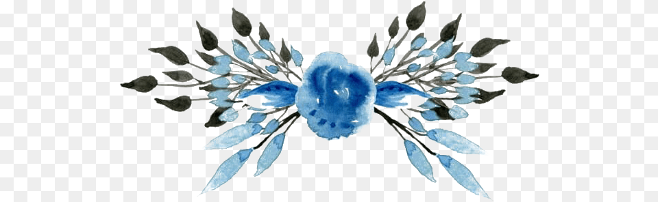 Blue Floral Image Blue Watercolor Flower, Accessories, Chandelier, Lamp, Jewelry Free Png
