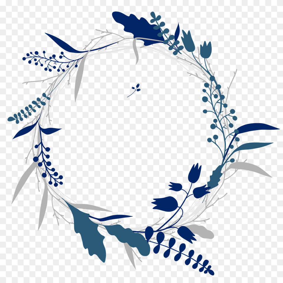 Blue Floral Wreath Clipart, Outdoors, Nature, Barbed Wire, Wire Free Png Download