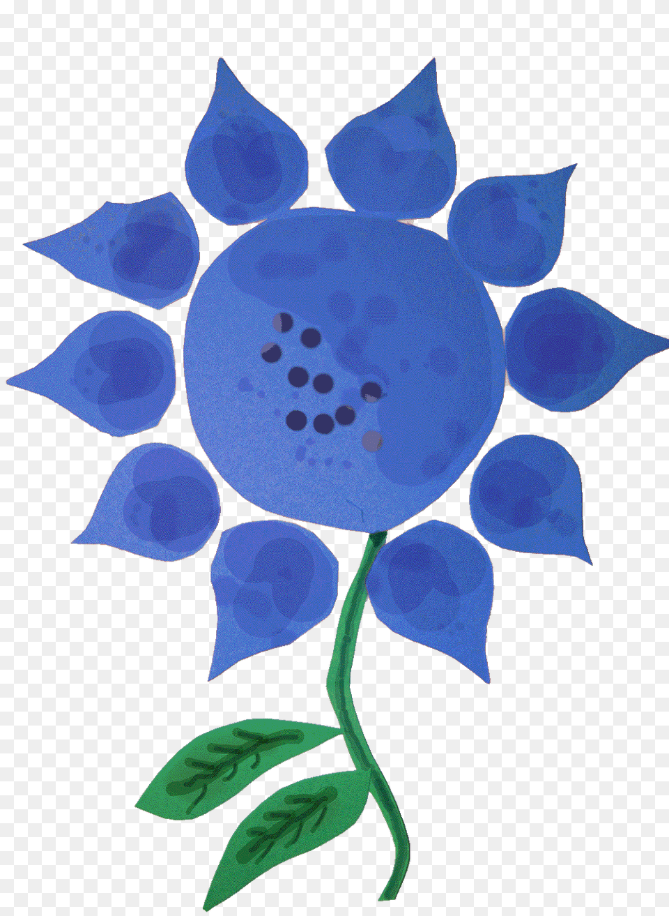 Blue Flower, Leaf, Plant, Pattern, Art Png Image