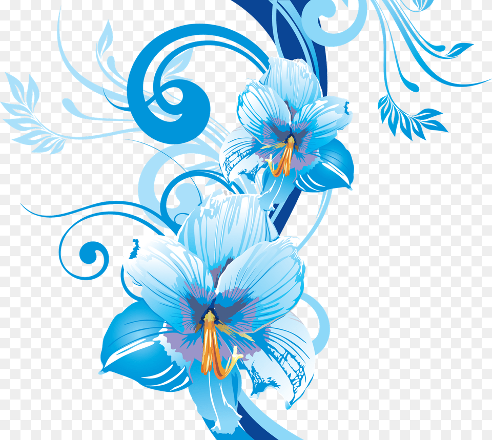 Blue Flower Background Psd, Art, Floral Design, Graphics, Pattern Png