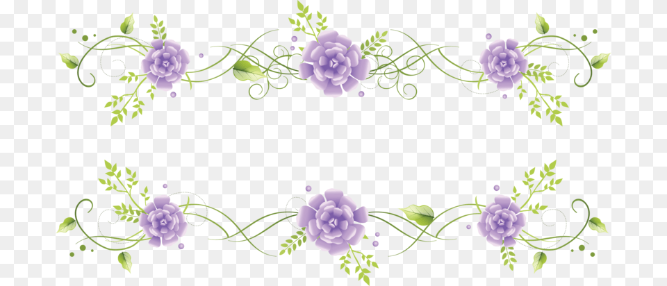 Blue Flower Border Vignette Clipart Hq Purple Floral Borders, Art, Floral Design, Graphics, Pattern Png
