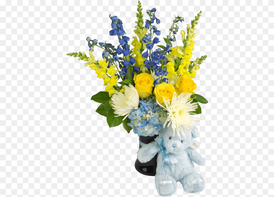 Blue Flower Bouquet U2013 Vector Psd Bouquet, Flower Arrangement, Flower Bouquet, Plant, Teddy Bear Free Png Download
