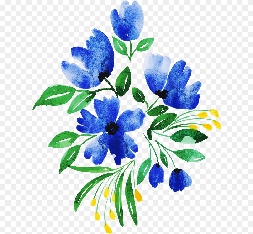 Blue Flower Bunch Clipart, Plant, Art, Pattern, Floral Design Png