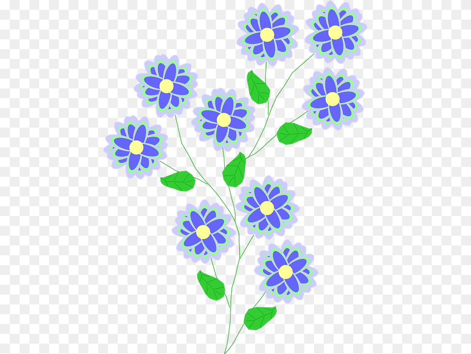 Blue Flower Clip Art, Daisy, Floral Design, Graphics, Pattern Free Transparent Png