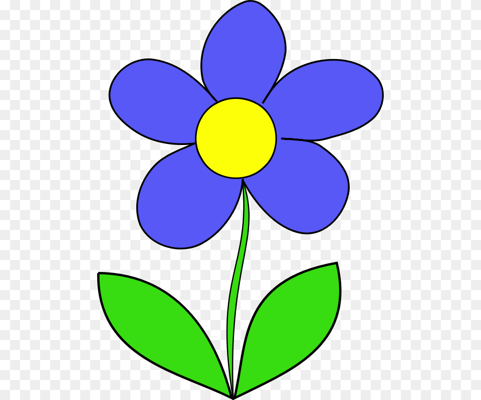 Blue Flower Clipart Comic, Anemone, Petal, Plant, Daisy Png Image