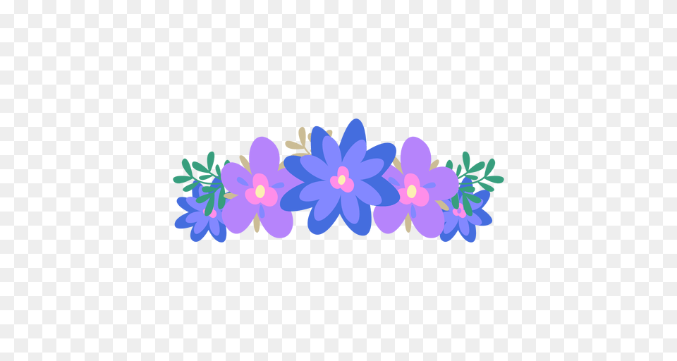 Blue Flower Clipart Crown, Accessories, Plant, Pattern, Ornament Png Image