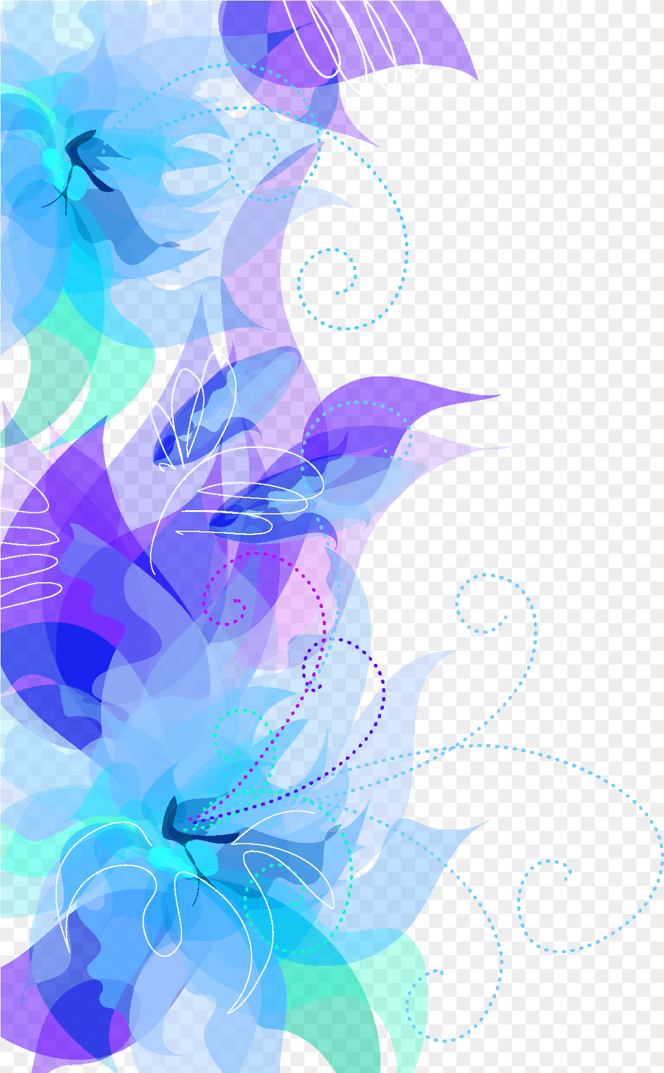 Blue Flower Clipart Decorative Blue Flower Border Transparent Background, Art, Floral Design, Graphics, Pattern Png