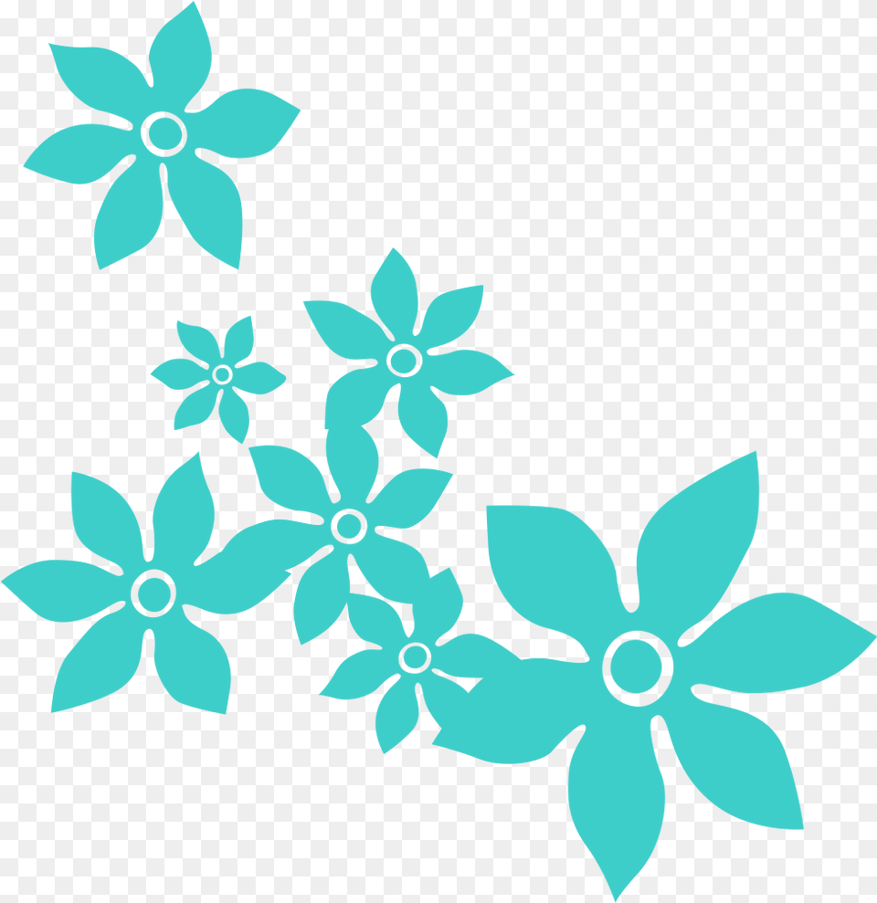 Blue Flower Color Floral Flower Stencil Color, Art, Floral Design, Graphics, Pattern Png