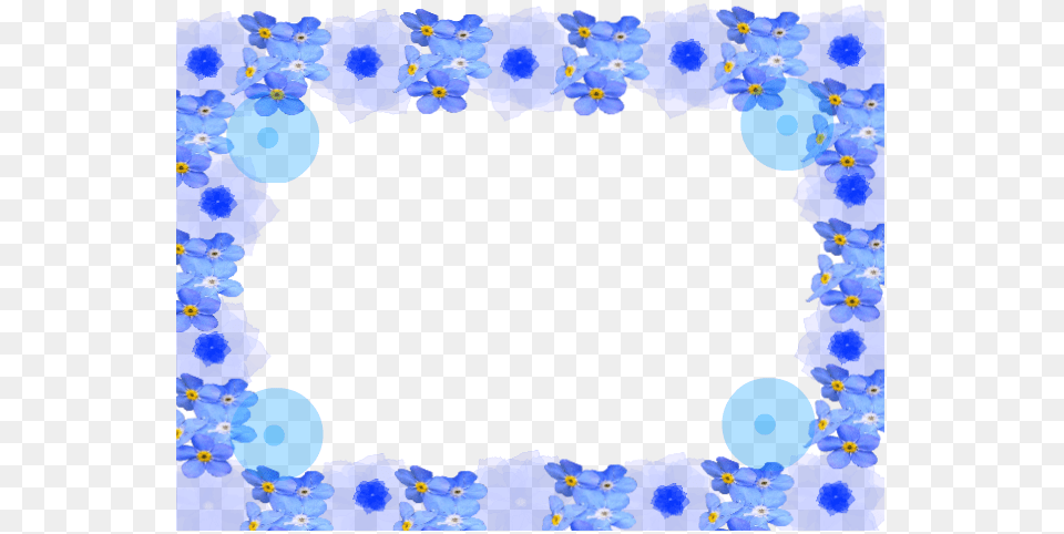 Blue Flower Frame Frame Flower Blue, Plant, Anemone, Petal Free Png Download