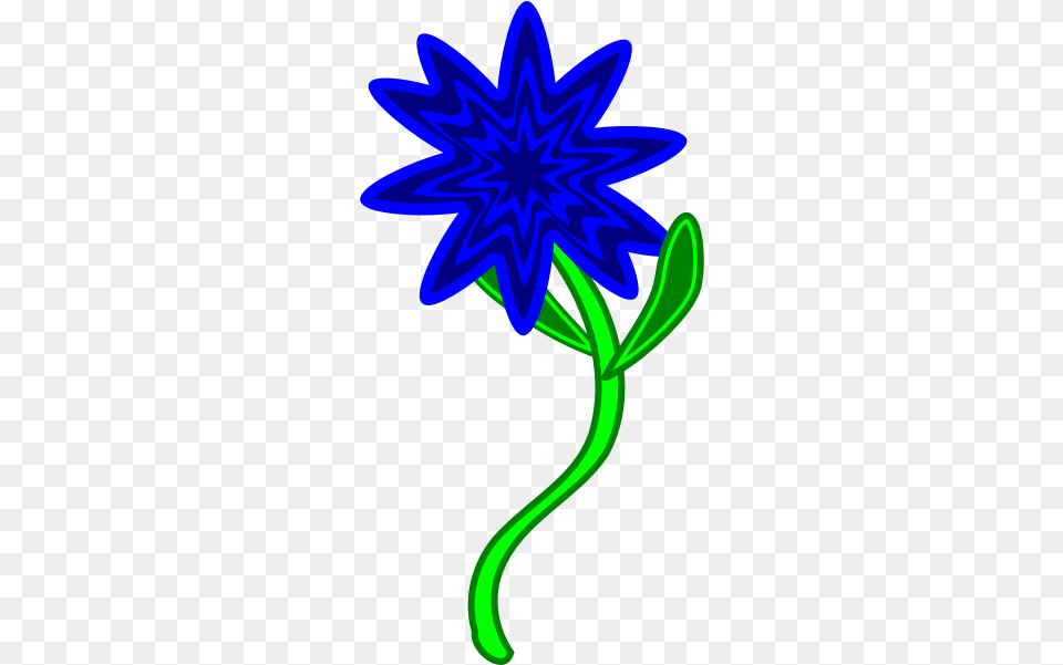 Blue Flower Hippy Single Flower With Stem Clipart, Art, Graphics, Light, Plant Free Transparent Png