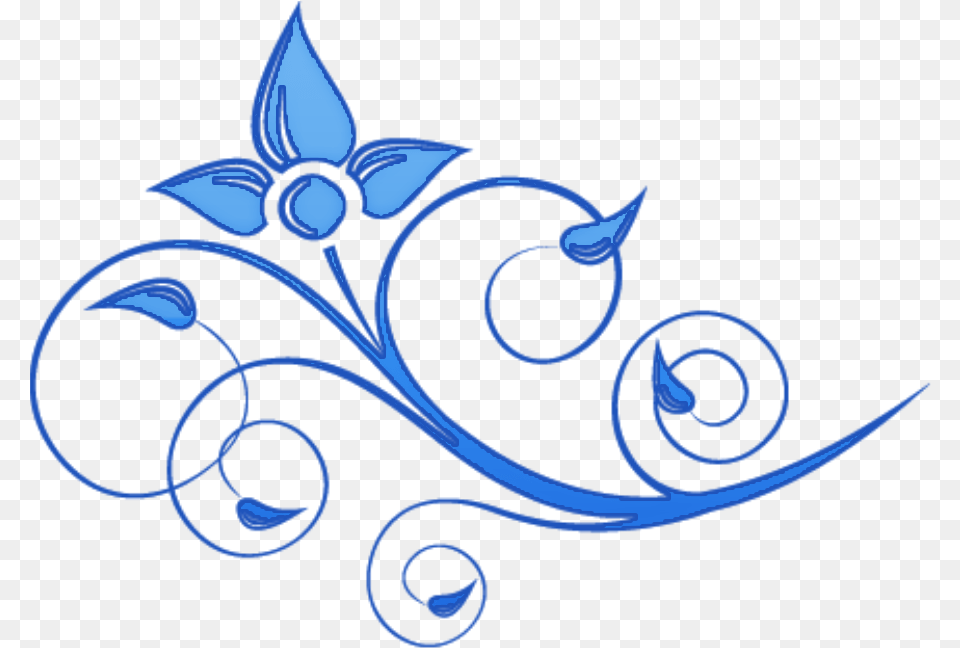 Blue Flower Swirl Design, Art, Floral Design, Graphics, Pattern Free Png Download
