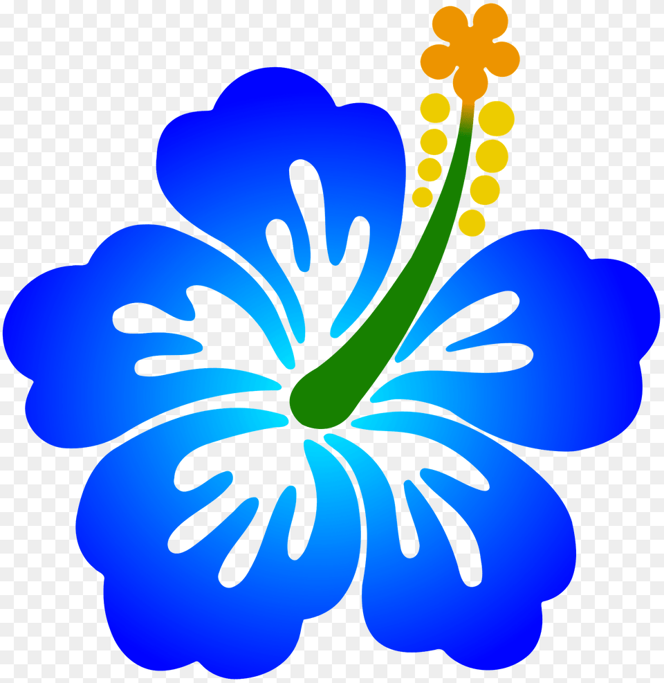 Blue Flower With Orange Center Clipart, Hibiscus, Plant, Anther Free Transparent Png
