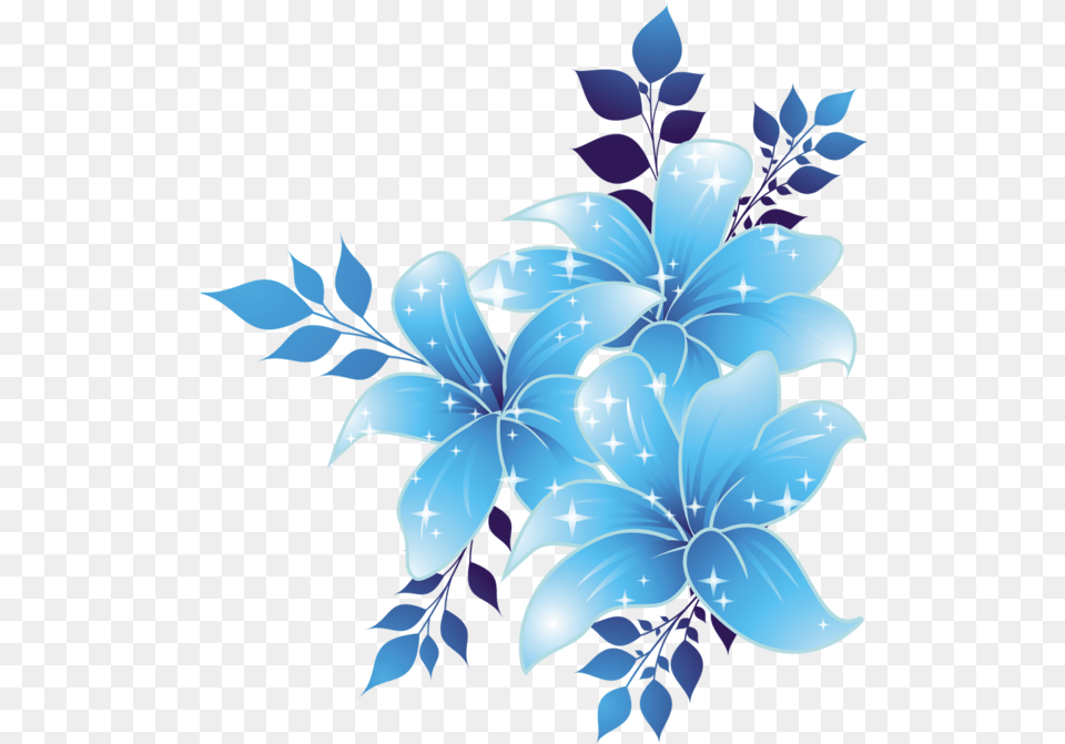 Blue Flowers Clipart Borders Blue Flower Background, Art, Floral Design, Graphics, Pattern Png
