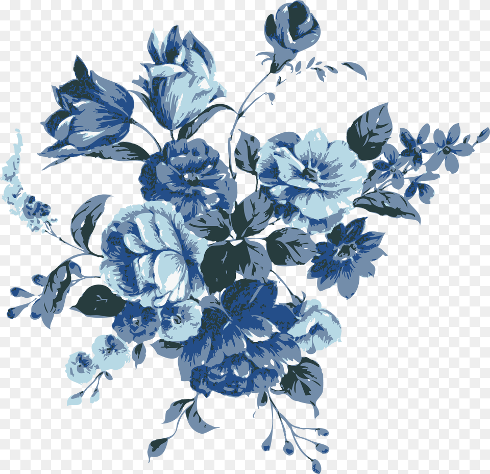 Blue Flowers Images Blue Flowers Vector Art, Floral Design, Graphics, Pattern Free Png Download