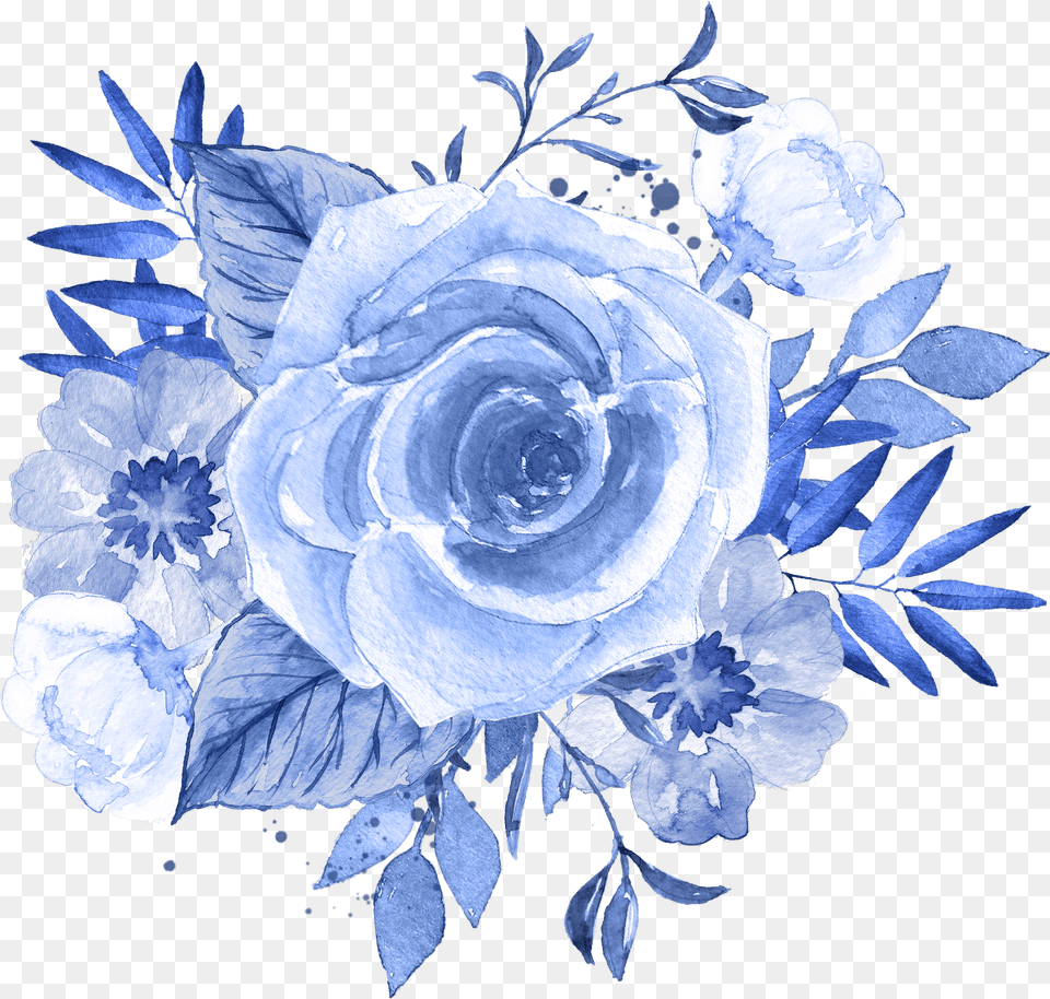 Blue Flowers Images Watercolor Blue Flower Background, Rose, Plant, Flower Bouquet, Flower Arrangement Free Transparent Png