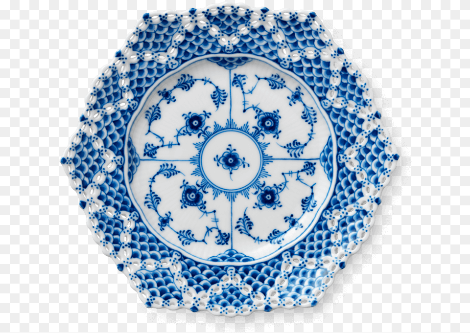 Blue Fluted Full Lace Plate With Double Lace Border Plate, Art, Porcelain, Pottery Png