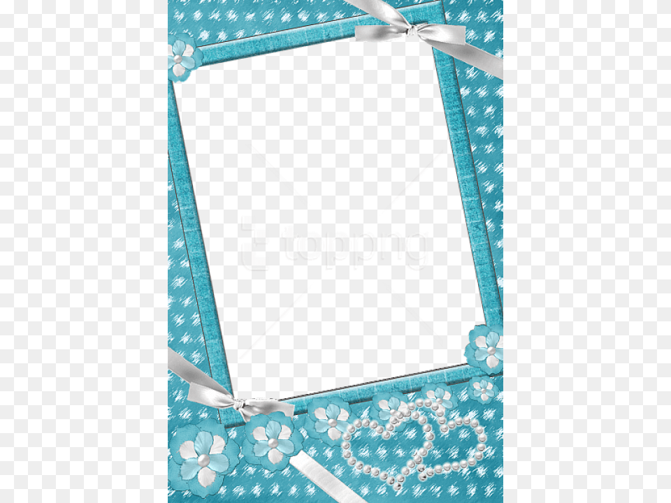 Blue Frame With Flowers And Pearls Romantic Blue Frame, Envelope, Greeting Card, Mail Free Png Download