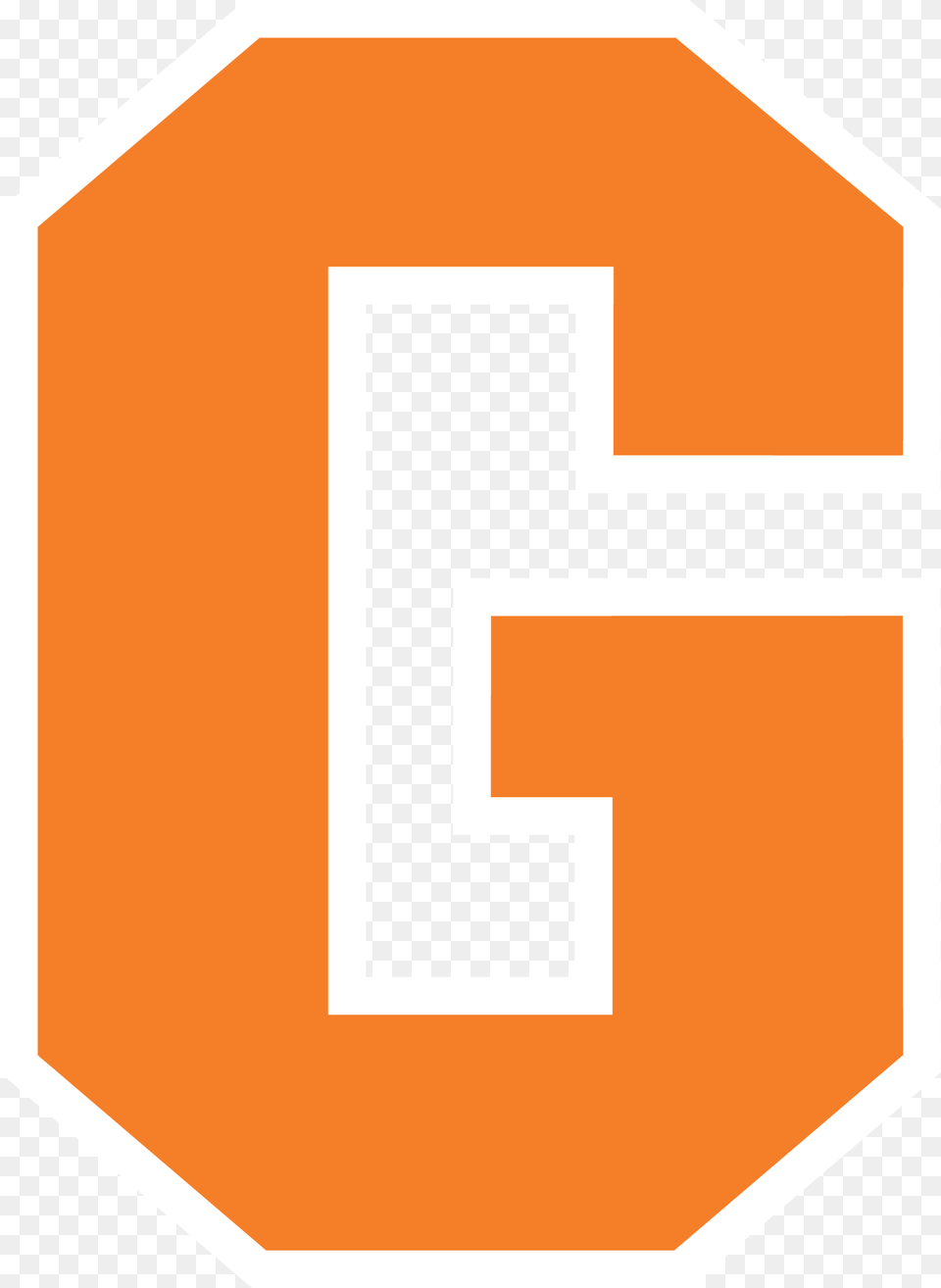 Blue G White Outline Orange G White Outline G In Orange, Sign, Symbol, First Aid, Road Sign Png Image