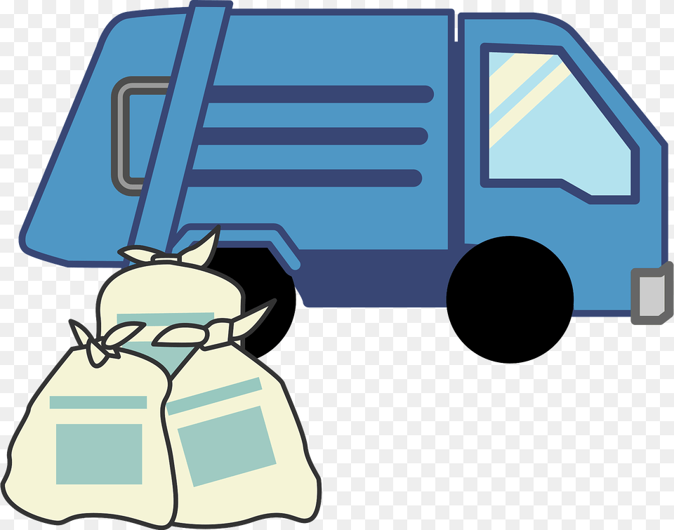 Blue Garbage Truck Clipart, Vehicle, Van, Transportation, Bulldozer Png Image