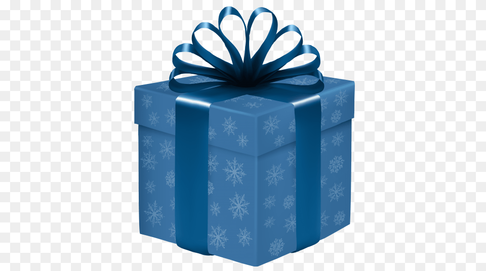 Blue Gift Box With Snowflakes Png