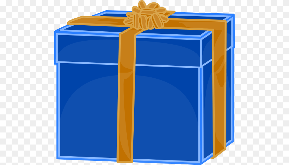 Blue Gift With Golden Ribbon Clip Art, Mailbox Free Png Download