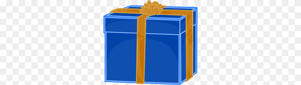 Blue Gift With Golden Ribbon Clip Arts For Web, Mailbox, Box Free Png Download
