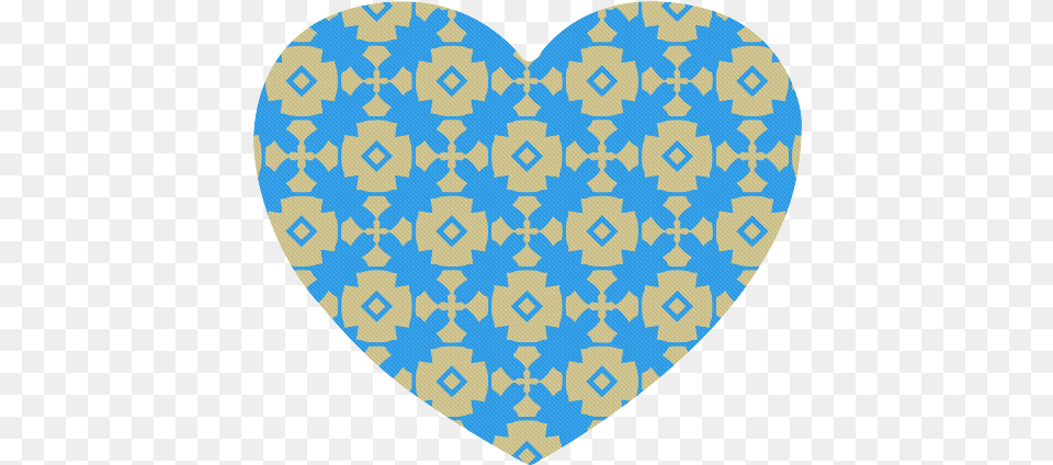 Blue Gold Geometric Heart Shaped Mousepad Heart, Pattern, Diaper Free Png