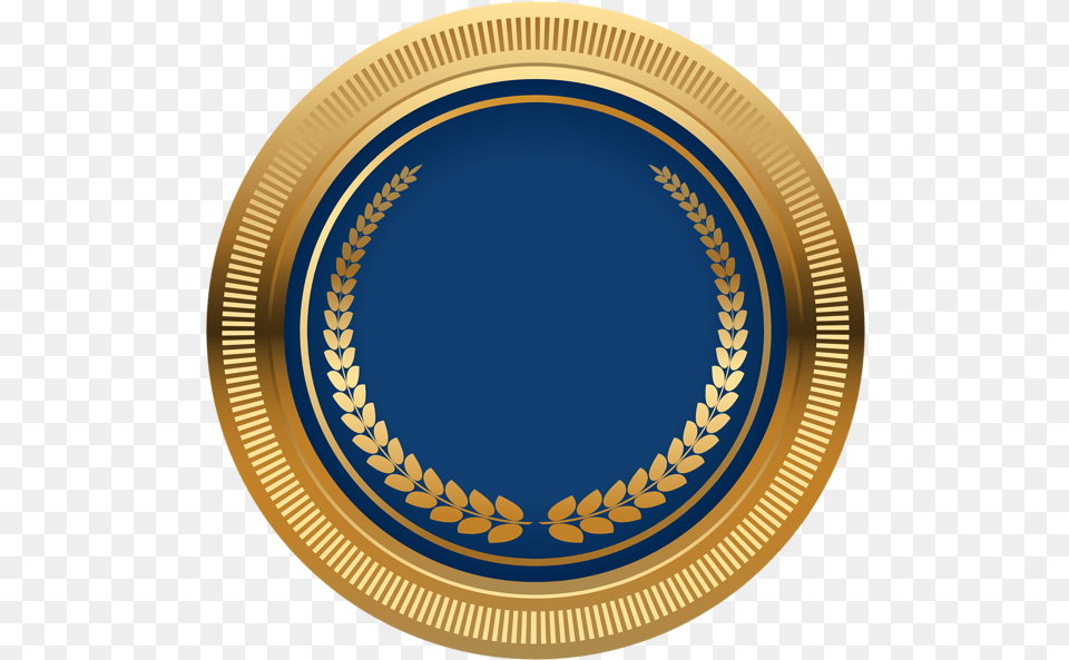 Blue Gold Seal Badge Transparent Transparent Background Gold Seal Gold Badge, Oval, Photography, Art, Porcelain Png Image