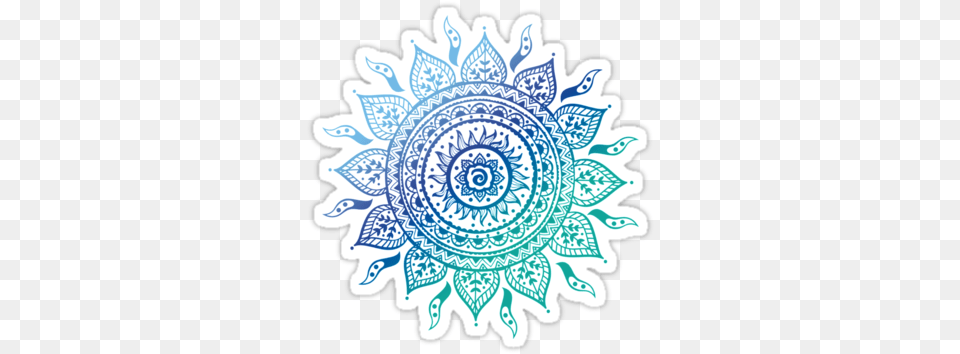 Blue Gradient Mandala Stickers Experience Your Intuition Guided Meditations For Intuitive, Art, Pattern, Floral Design, Graphics Free Png Download