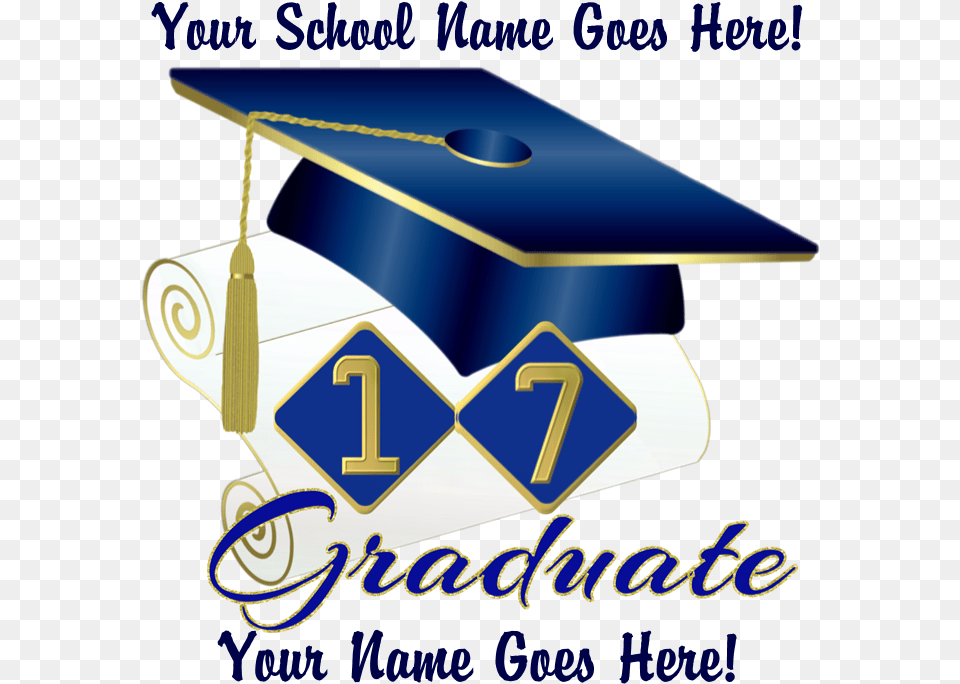Blue Graduate Cap And Diploma Body Suit, Graduation, People, Person, Text Free Png