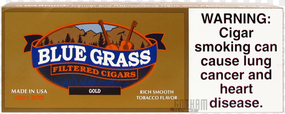 Blue Grass Filtered Cigars Gold 100 S Tan, Box, Cardboard, Carton Free Png