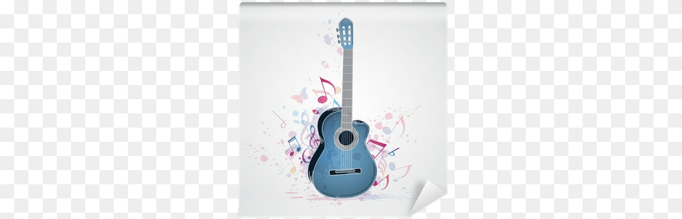 Blue Guitar With Background, Musical Instrument Free Transparent Png