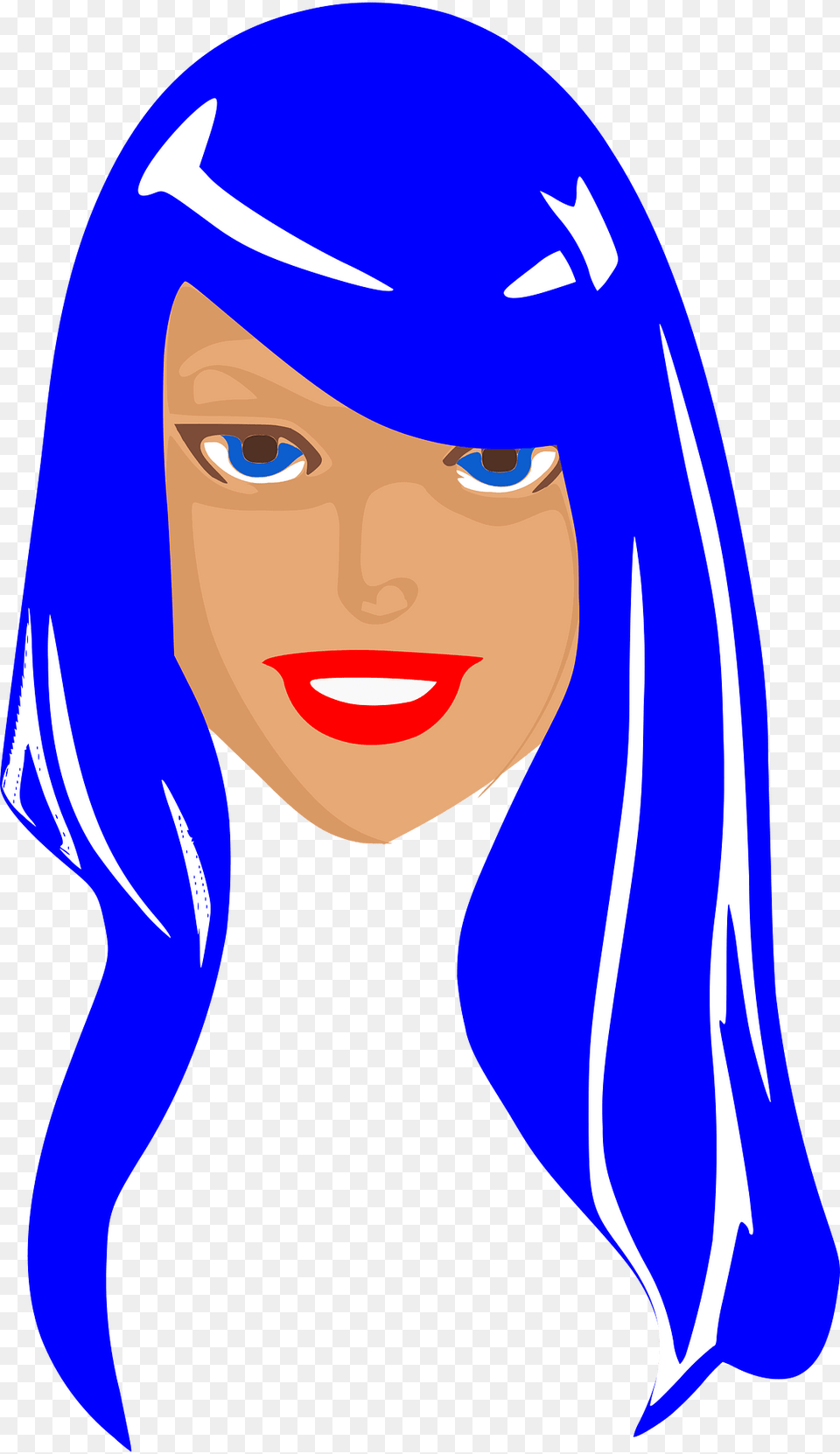 Blue Hair Head Clipart, Adult, Female, Person, Woman Free Png Download