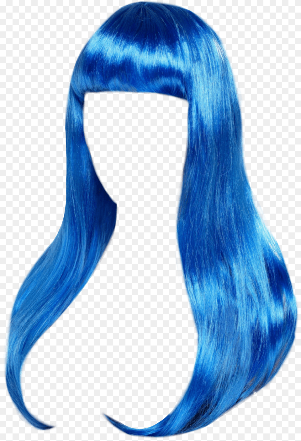 Blue Hair Wig Long Hair Longhair Azul Shiny Transparent Background Blue Wig Free Png Download