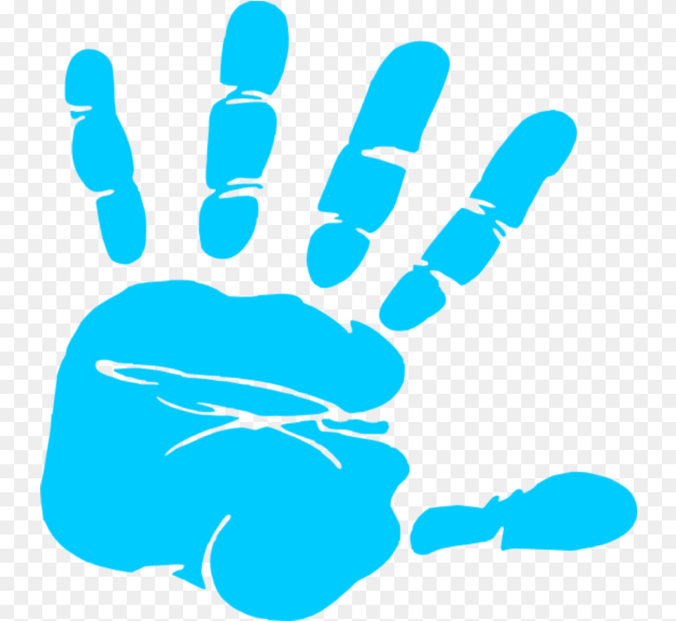 Blue Hand Print Clip Art At Clker Handprint Clipart, Body Part, Finger, Person, Baby Png