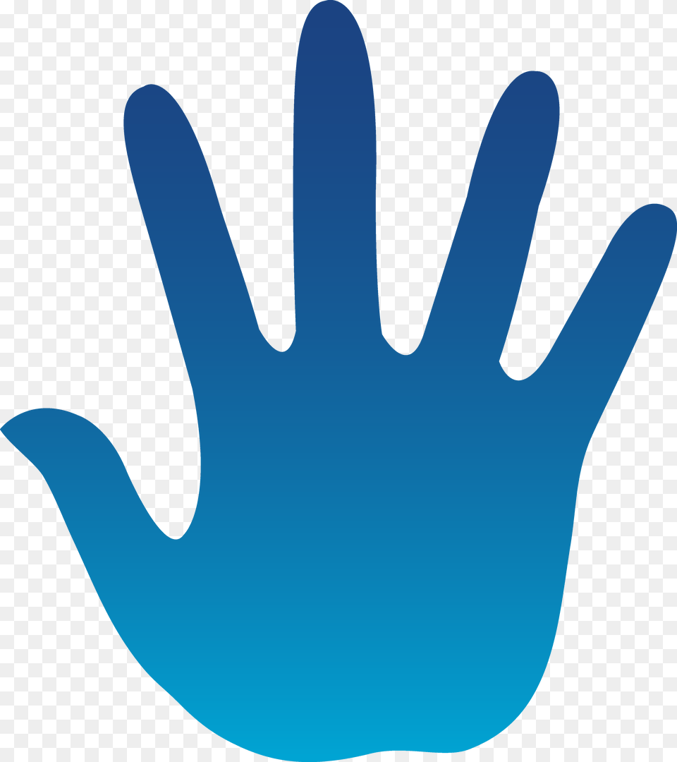 Blue Hand Print High Five Hand Clipart, Clothing, Cutlery, Fork, Glove Free Transparent Png