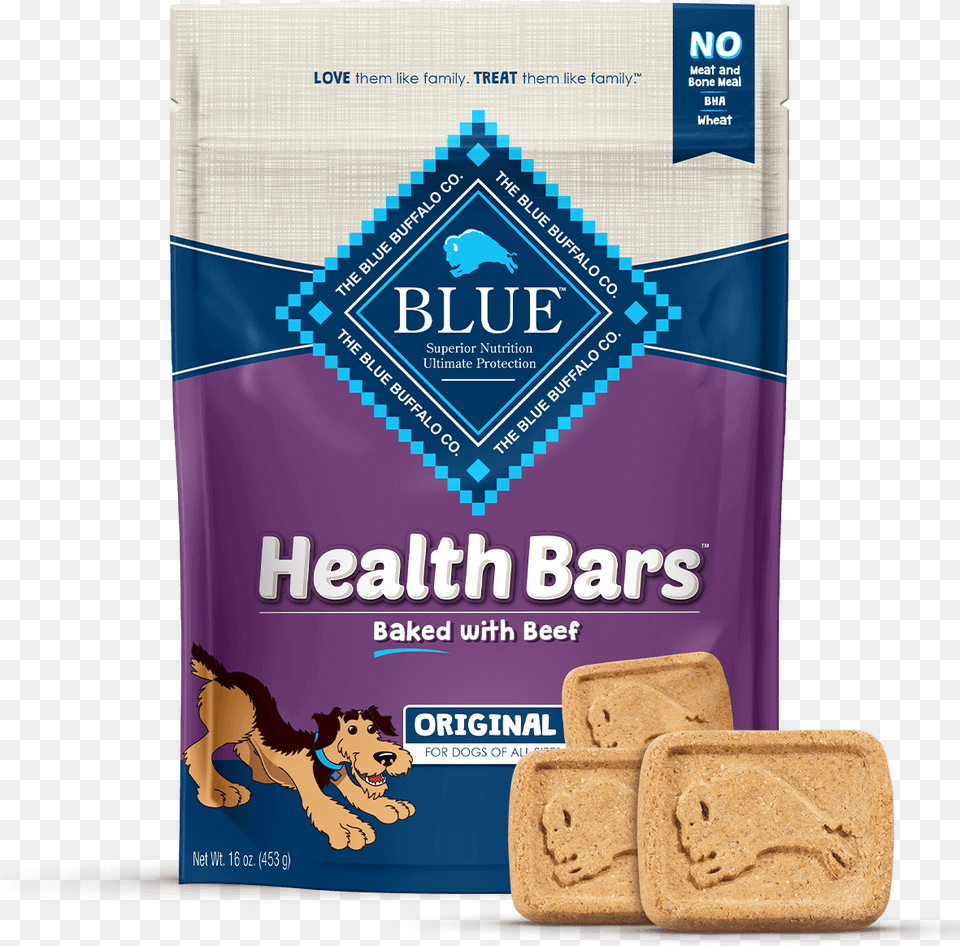 Blue Health Bars With Real Beef Dog Treats Blue Buffalo Health Bars, Bread, Food Free Png