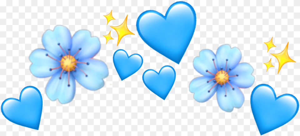 Blue Heart Crown Blue Heart Flower Crown Png