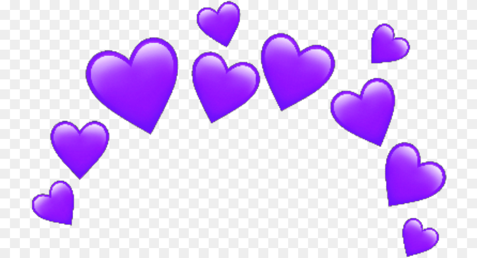 Blue Heart Emoji Crown, Purple Png Image