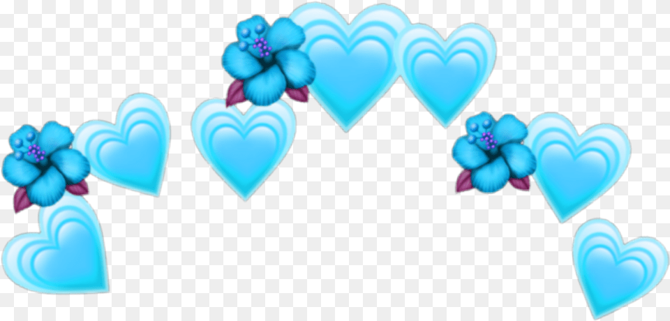 Blue Heart Flowerpower Blueheart Blueflowercrown Emoji Crown Hearts Free Transparent Png