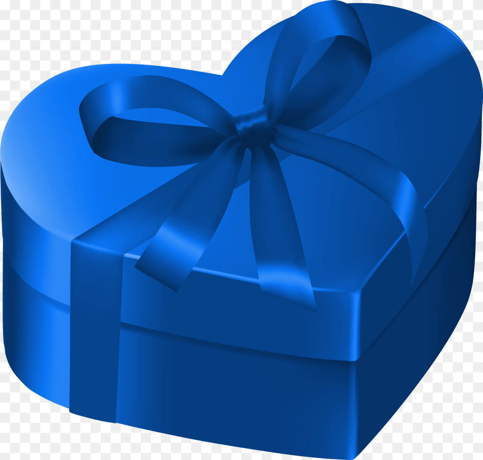 Blue Heart Gift Box Clipart Blue Png Image