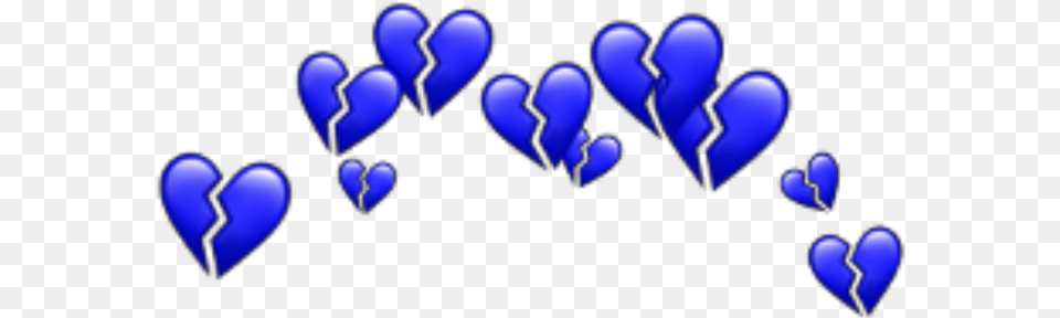 Blue Heart Hearts Heartcrown Crown Heartbroken Broken Heart Sad Faces Png