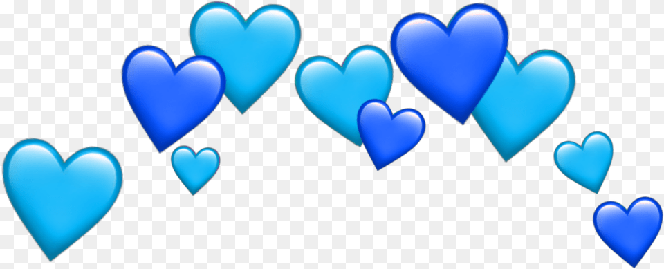 Blue Heart Hearts Tumblr Sticker Blue Heart Crown Png Image