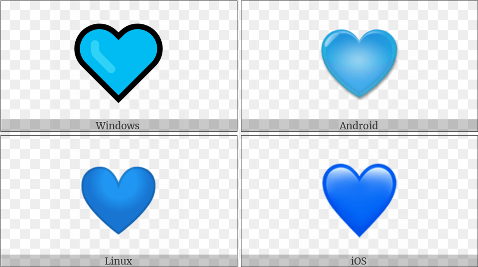 Blue Heart On Various Operating Systems Heart Free Png