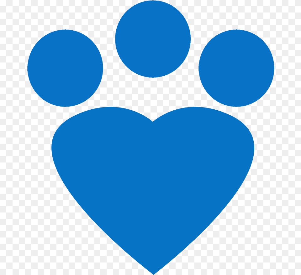 Blue Heart Paw Print Heart Free Transparent Png