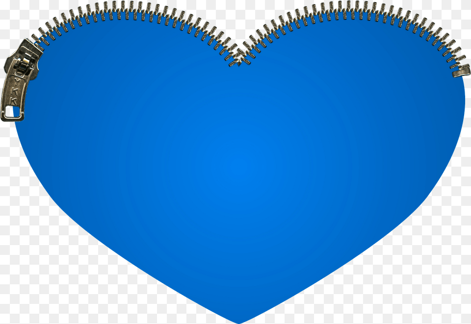 Blue Heart With Zip Clipart Png