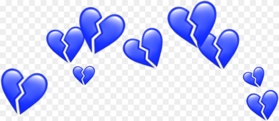 Blue Hearts Heart Crowns Crown Heartscrown Heartcrown Broken Heart Crown Png