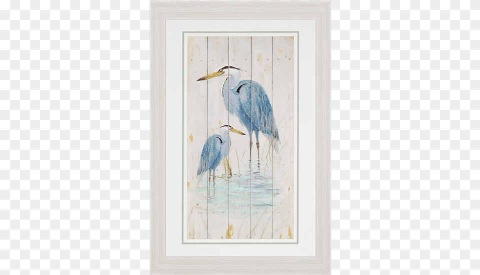 Blue Heron Duo Framed Art Print Fisk39s Blue Heron Duo 90x49cm Framed, Animal, Bird, Waterfowl, Painting Png
